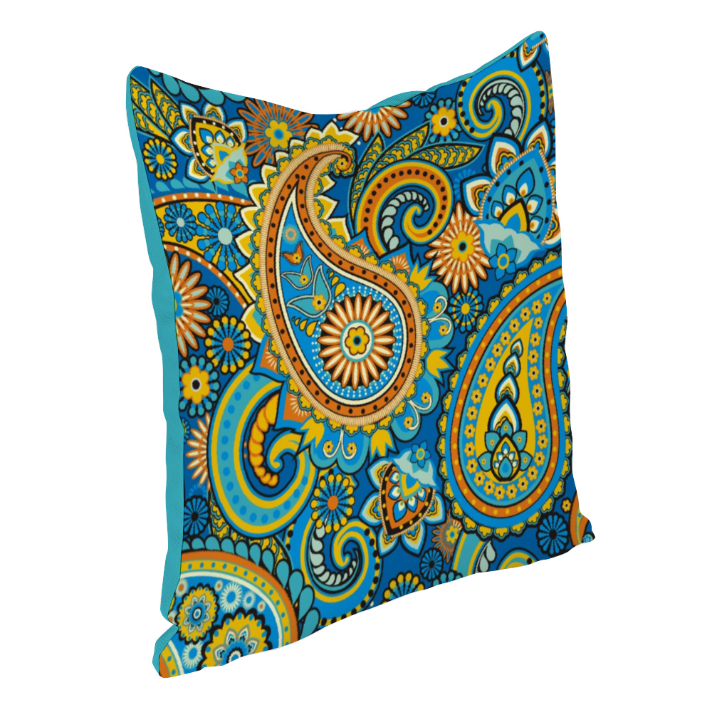Turquoise Paisley Bohemian Pillow Cover 24x24 ⋆ Enchanted Bohemian
