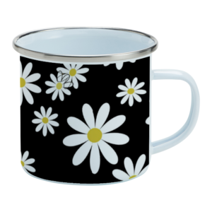 Daisies Enamel Coffee Cup
