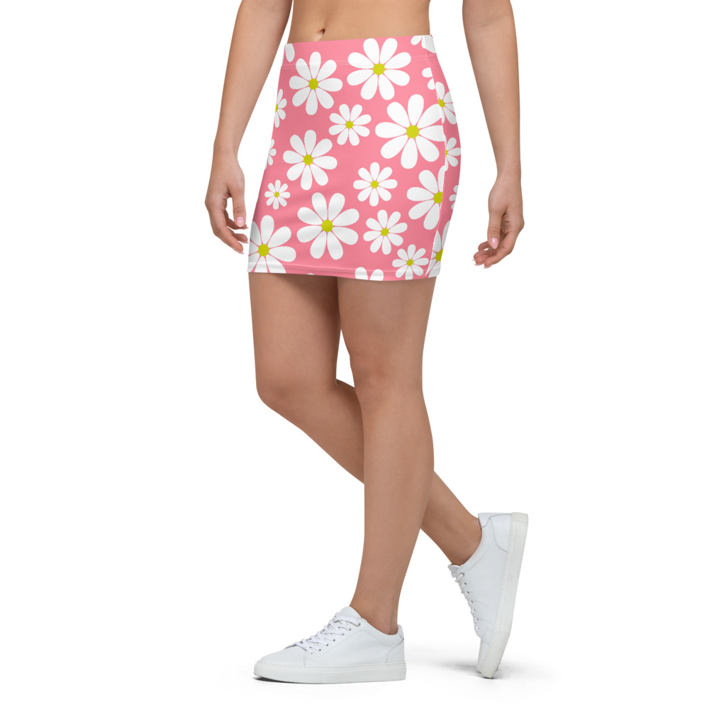 Pink Daisies Spring Mini Skirt ⋆ Enchanted Bohemian